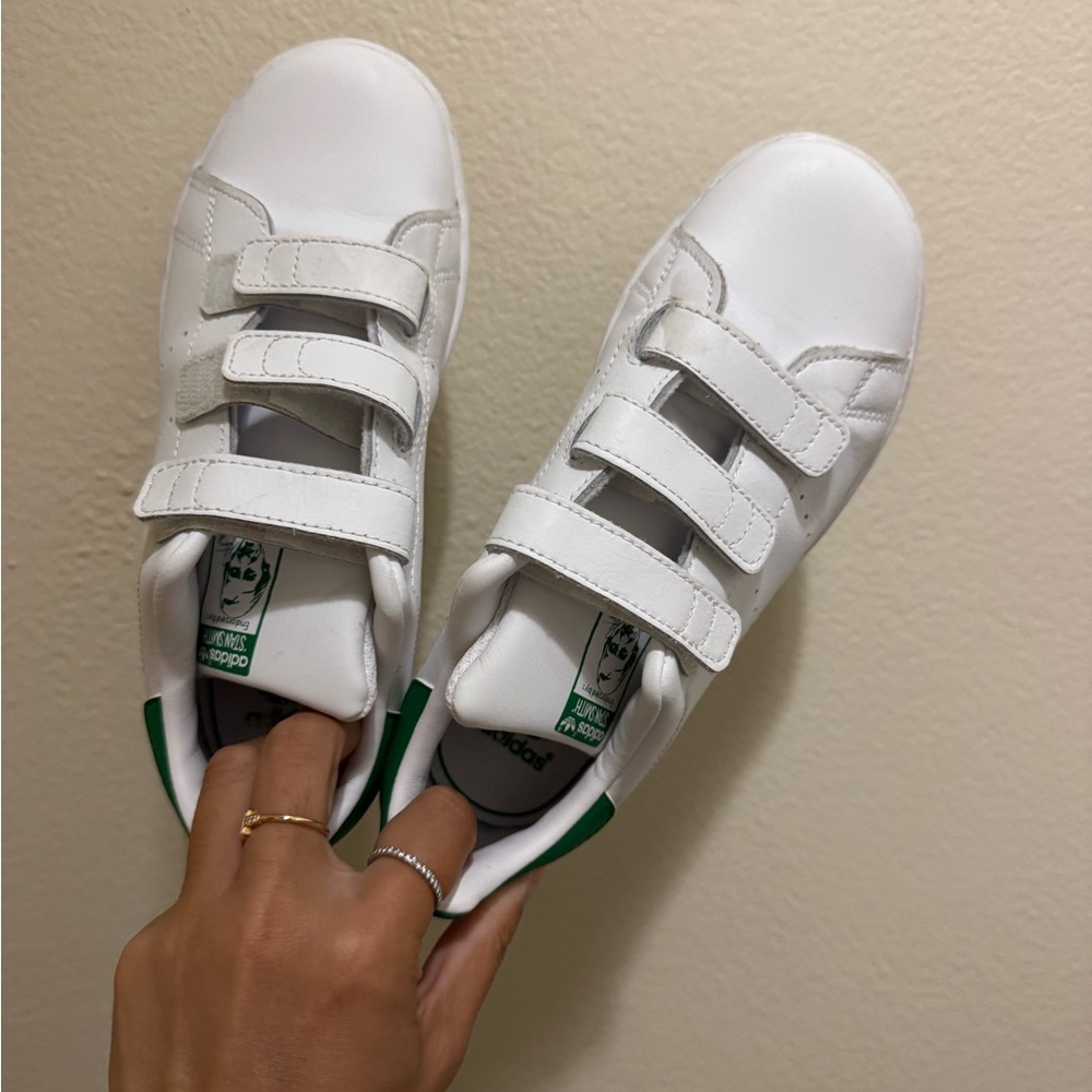 Adidas White Sneakers with Velcro Straps
